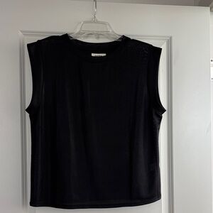 Anthropologie Black Sleeveless Mesh Top